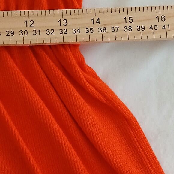 Polo Ralph Lauren Women L Sweat Dress Orange Long Sleeve Drawstring Waist Hoodie - Picture 12 of 13